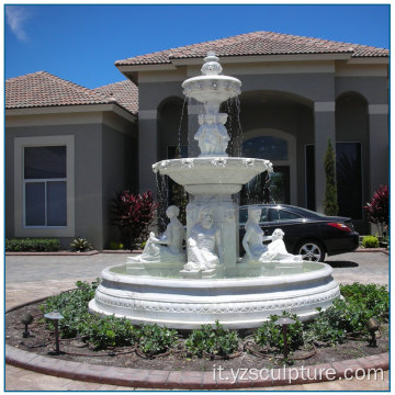 Grande fontana da giardino in marmo bianco